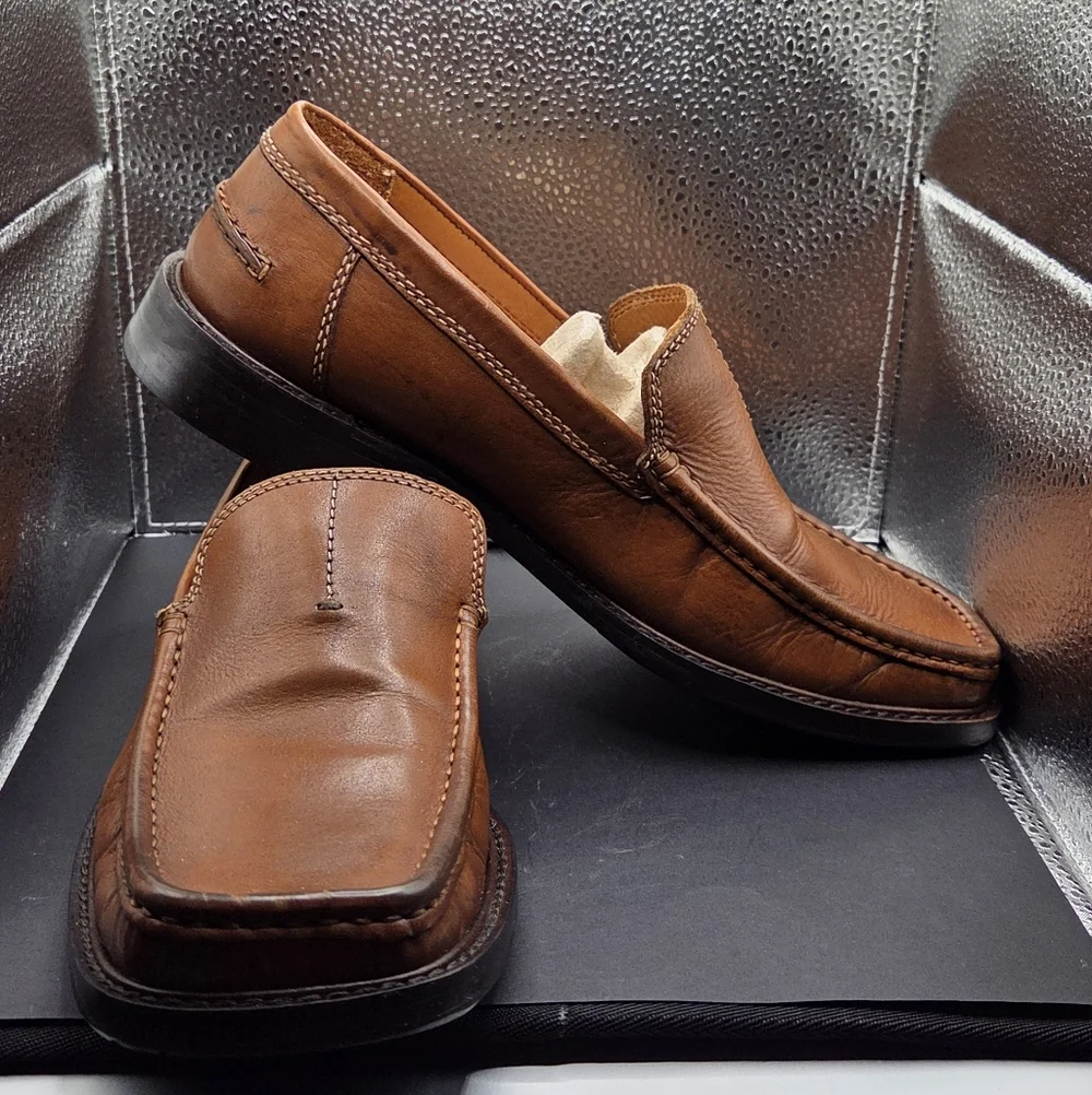 Franco Fortini Men's  Slip on Loafer Shoes Brown Leather Size US 9 M